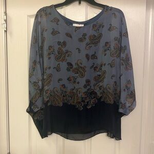 Belle France Kimono Women’s Blue Paisley Top